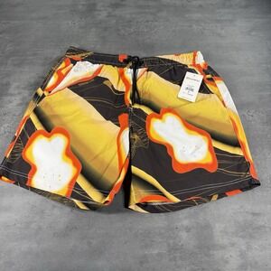 Southpole Bathing Suit Swim Trunk Medium Orange Brown Gold Board Shorts Surf